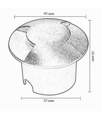 Faretto Calpestabile Led 1w 2 Fasci Luce Lampada Segnapassi Per Esterno Ip67 322  -bianco Caldo      -
