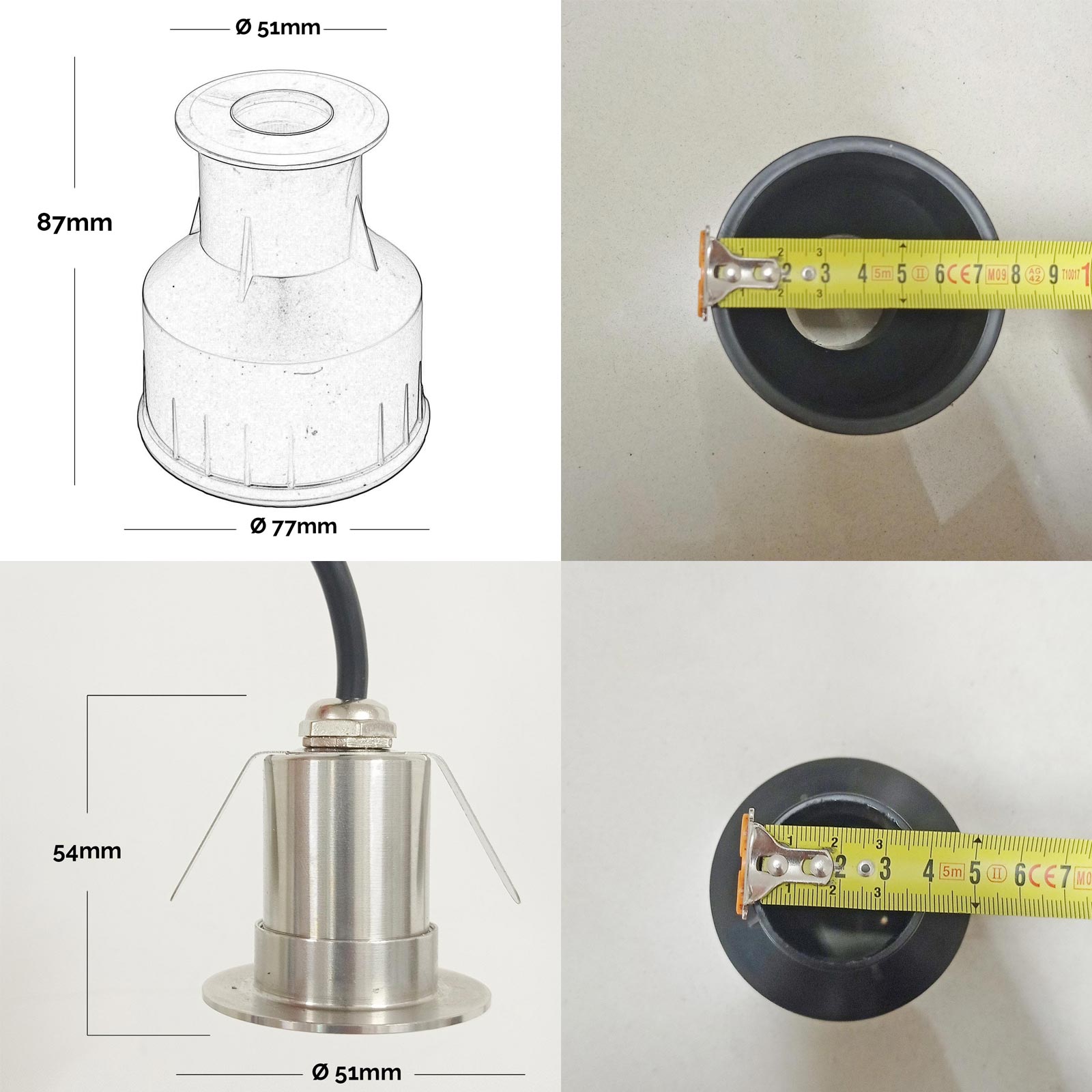 Faretto LED 24V RGBW calpestabile tondo segna passi incasso IP68 tenuta stagna 4W RGB 4000K DMX luci da terra 