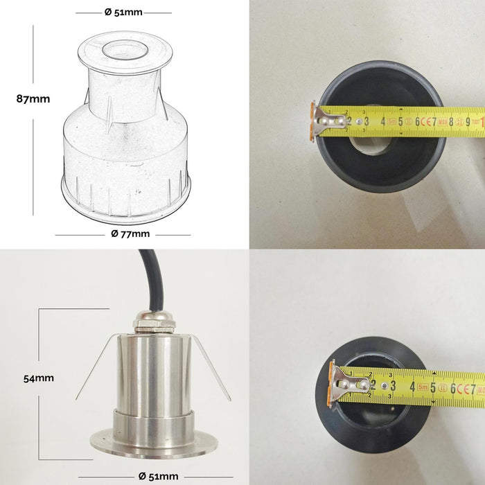 Faretto LED 24V RGBW calpestabile tondo segna passi incasso IP68 tenuta stagna 4W RGB 4000K DMX luci da terra 