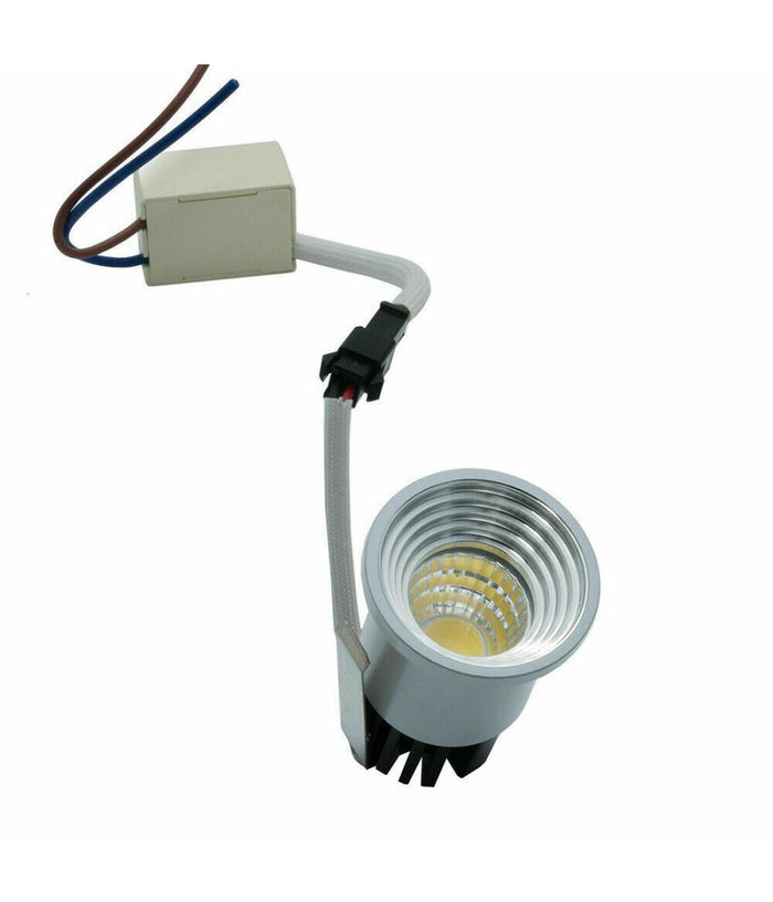 Faretto Cob Incasso 3 W Mini Punto Luce Bordo Bianco Luce Calda Fredda Naturale         