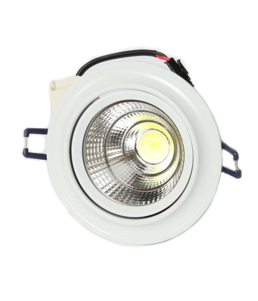 Faretto Cob Led Incasso Orientabile Wisdom 5w 10w Colore Oro Satinato O Bianco  Bianco-bianco Caldo-5 Watt      