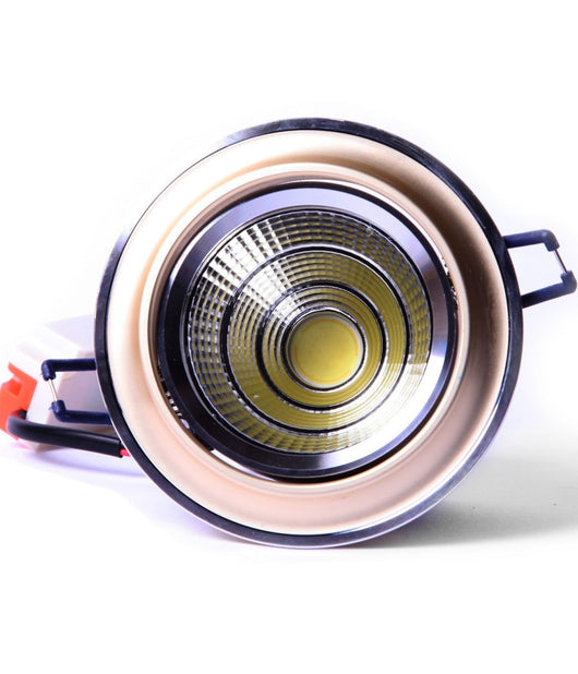 Faretto Cob Led Incasso Orientabile Wisdom 5w 10w Colore Oro Satinato O Bianco  Oro-bianco Caldo-5 Watt      
