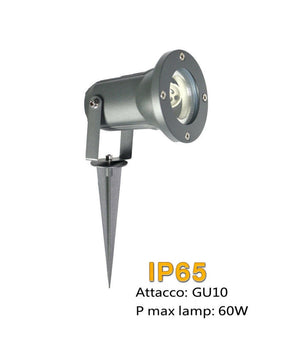 Faretto Con Picchetto Per Esterno Da Giardino Con Staffa Parete Proiettore Es12         