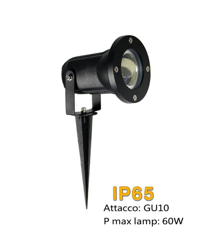 Faretto Con Picchetto Per Esterno Da Giardino Con Staffa Parete Proiettore Es12         