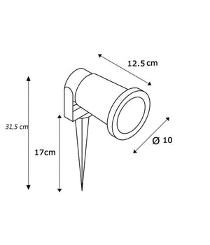 Faretto Con Picchetto Per Esterno Giardino Con Staffa Parete Proiettore Es12-b         