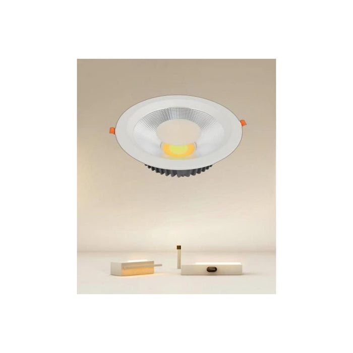 Trade Shop - Faretto Da Incasso Led Cob 35w Luce 3000k-6500k Bianco Illuminazione Interni 00427         