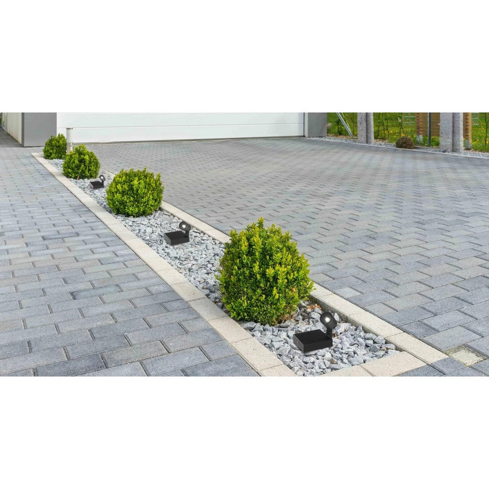 Faretto da terra Solar a led da 1,3w a batteria con fotovoltaico IP65 grigio scuro