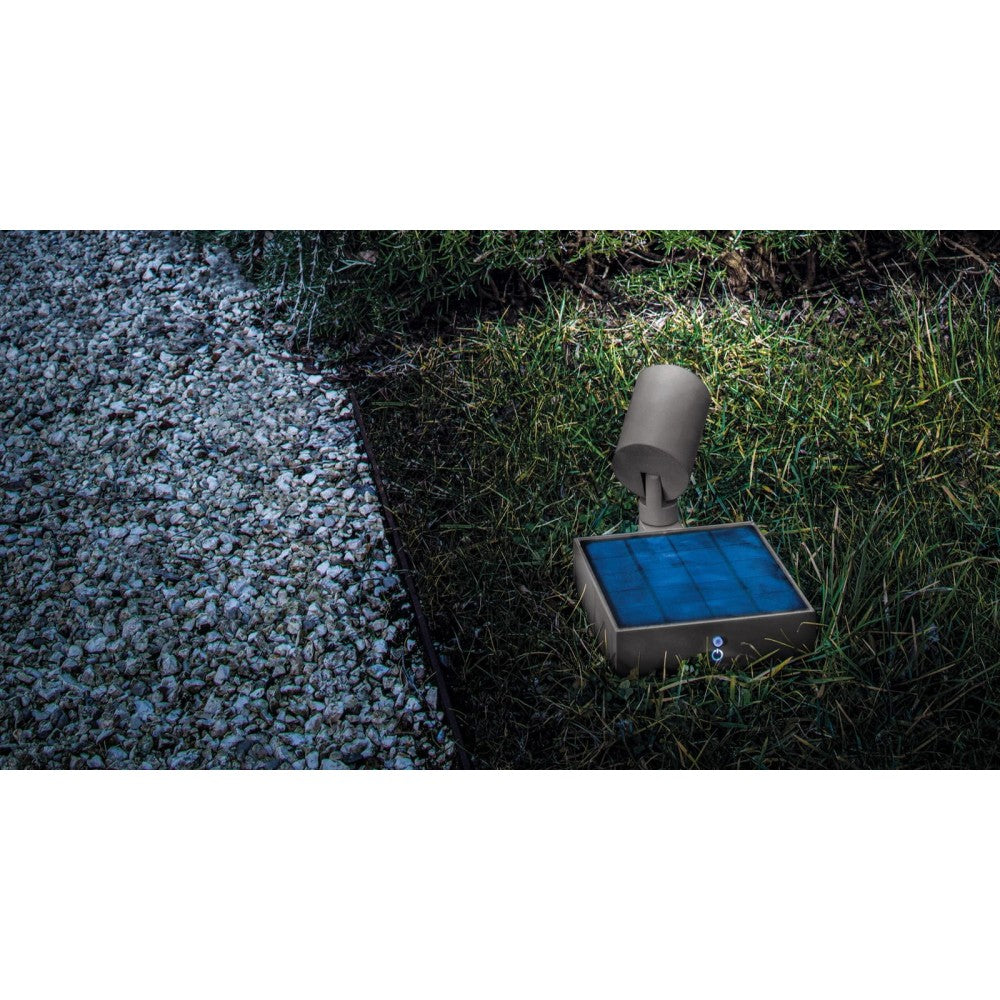 Faretto da terra Solar a led da 1,3w a batteria con fotovoltaico IP65 grigio scuro