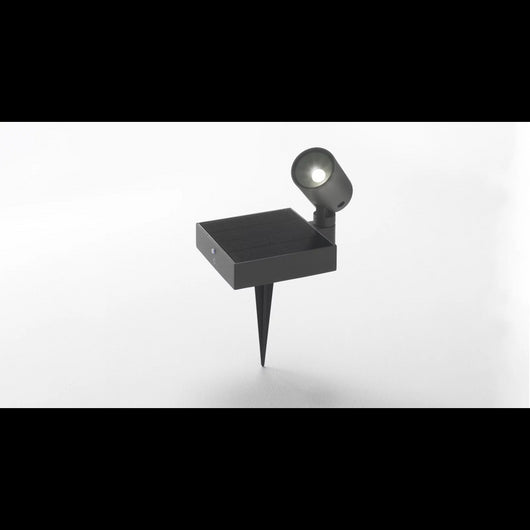 Faretto da terra Solar a led da 1,3w a batteria con fotovoltaico IP65 grigio scuro