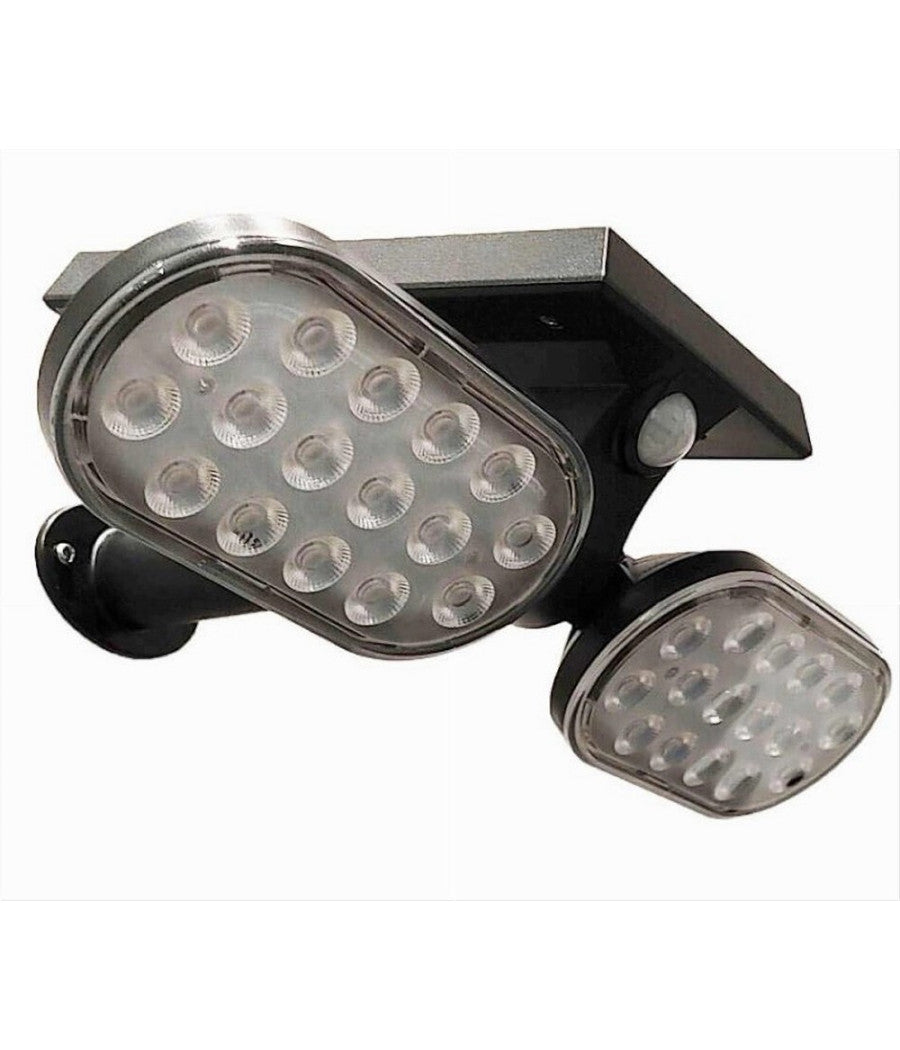 Faretto Doppio A Led Snodabile Ricaricabile Pannello Solare Picchetto Yh0518-pir         