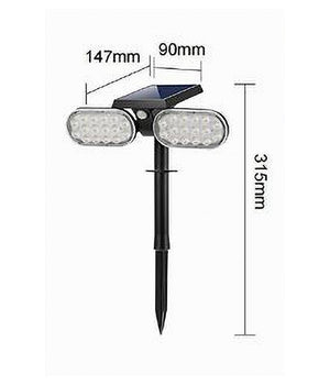 Faretto Doppio A Led Snodabile Ricaricabile Pannello Solare Picchetto Yh0518-pir         