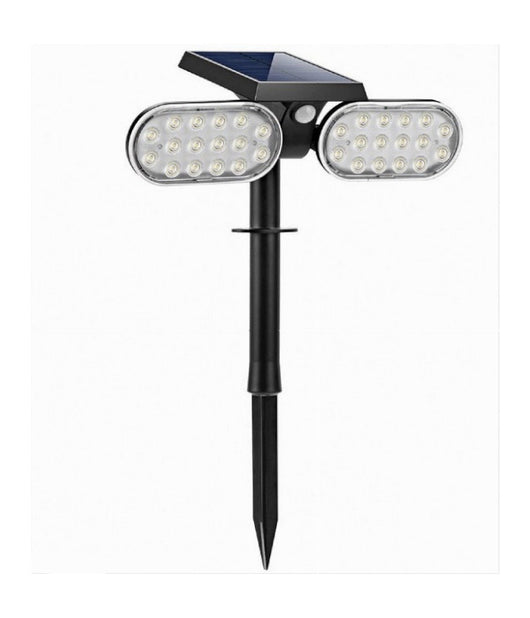 Faretto Doppio A Led Snodabile Ricaricabile Pannello Solare Picchetto Yh0518-pir         