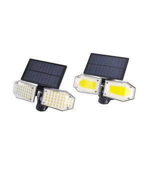 Faretto Doppio A Parete Con Pannello Solare Sensore Movimento E Crepuscolare 270         