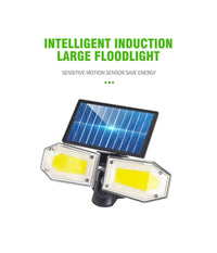 Faretto Doppio A Parete Con Pannello Solare Sensore Movimento E Crepuscolare 270         