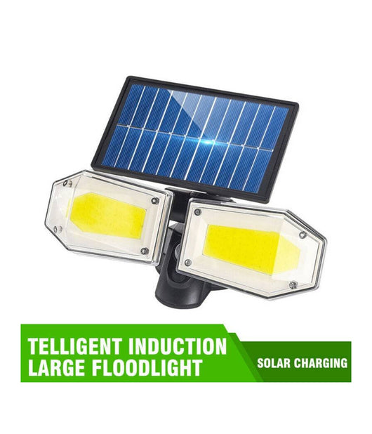 Faretto Doppio A Parete Con Pannello Solare Sensore Movimento E Crepuscolare 270         