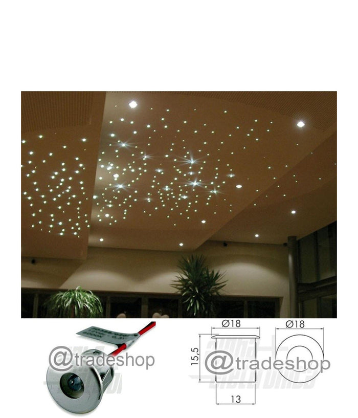 Faretto Effetto Cielo Stellato Luce Calda Fredda Faretti Led Silver 3v 18mm         