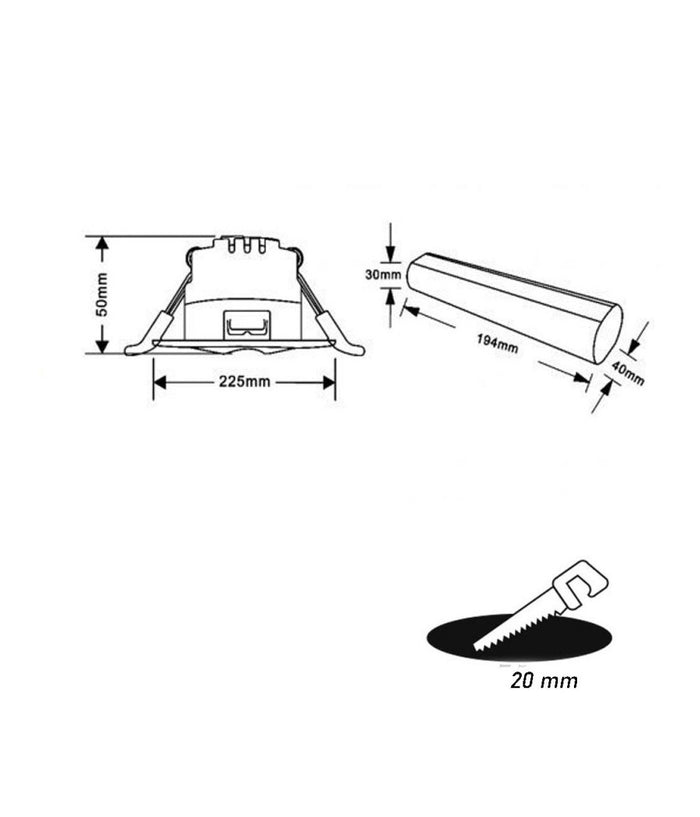 Faretto Emergenza Incasso 3w 1 Led Cob Anti Blackout Luce Fredda 6500k Na05-sl-1         