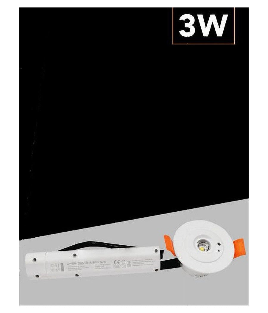 Faretto Emergenza Incasso 3w 1 Led Cob Anti Blackout Luce Fredda 6500k Na05-sl-1         