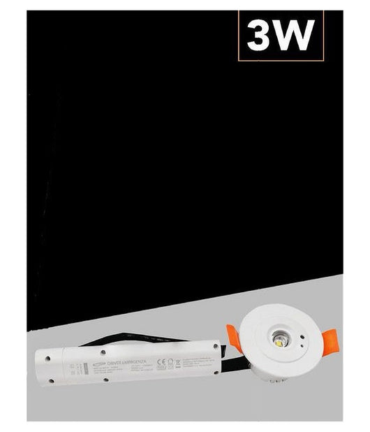 Faretto Emergenza Incasso 3w 1 Led Cob Anti Blackout Luce Fredda 6500k Na05-sl-1         