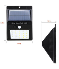 Faretto Faro 20 Led Con Pannello Solare Sensore Di Movimento E Crepuscolare         