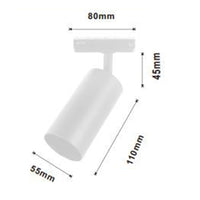 Trade Shop - Faretto Faro A Cilindro Attacco Gu10 Per Binario Track Bianco Ip20 Da Interni 00731         