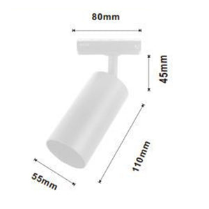 Trade Shop - Faretto Faro A Cilindro Attacco Gu10 Per Binario Track Bianco Ip20 Da Interni 00731         