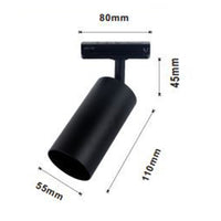 Trade Shop - Faretto Faro A Cilindro Attacco Gu10 Per Binario Track Nero Ip20 Da Interni 00724         