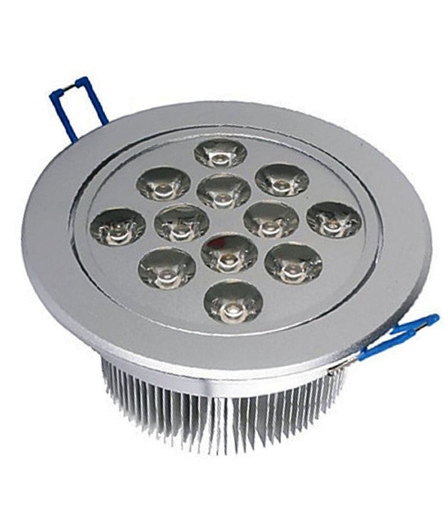 Faretto Faro A Led 3w 5w 7w 9w 12w 15w 18w A Incasso Con Molla Luce Calda Fredda  -bianco Freddo-12 Watt      