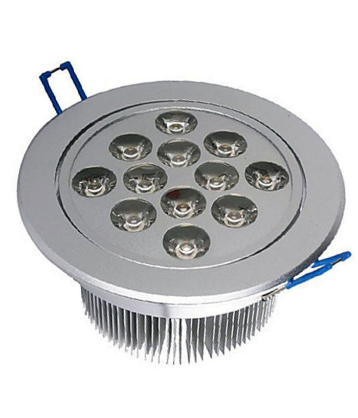 Faretto Faro A Led 3w 5w 7w 9w 12w 15w 18w A Incasso Con Molla Luce Calda Fredda  -bianco Caldo-12 Watt      