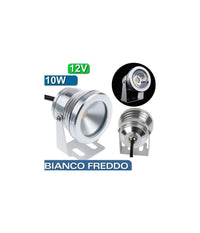Faretto Faro Cob A Led Bianco Freddo 10w 12v Per Esterno Ip65 Impermeabile         