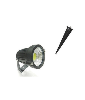 Faretto Faro Cob Led Da Giardino 5w Watt Supporto Picchetto Luce Verde Ip 65         