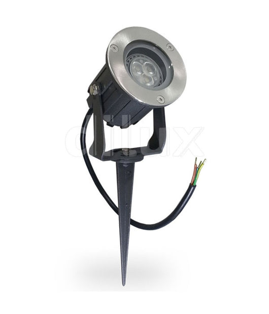 Faretto Faro Cob Led Da Giardino 5w Watt Supporto Picchetto Luce Verde Ip 65         