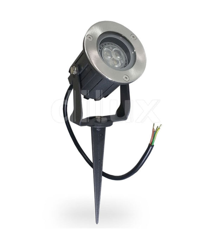 Faretto Faro Cob Led Da Giardino 5w Watt Supporto Picchetto Luce Verde Ip 65         
