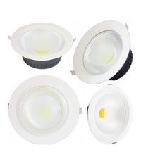 Faretto Faro Led Cob 30w Gml Incasso Molla Alette Luce Bianco Fredda Calda         