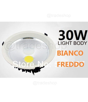 Faretto Faro Led Cob 30w Gml Incasso Molla Alette Luce Bianco Fredda Calda         