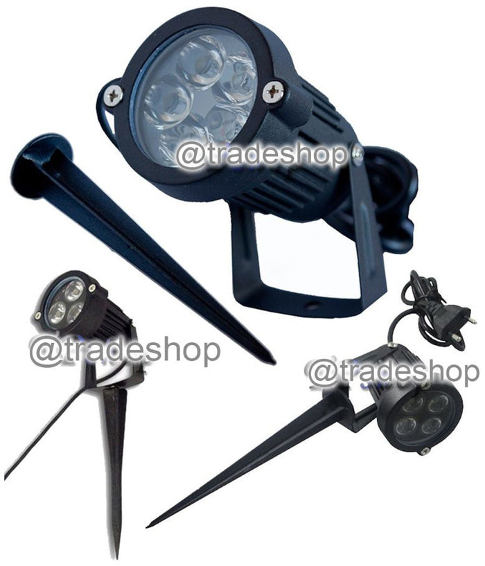 Faretto Faro Led Da Giardino 3 4 5 W Watt Supporto Picchetto Luce Fredda Ip 65         
