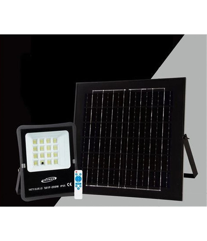 Faretto Faro Led Solare 200w Telecomando Ip65 Luce Bianca Fredda 6500k S01f-200w         