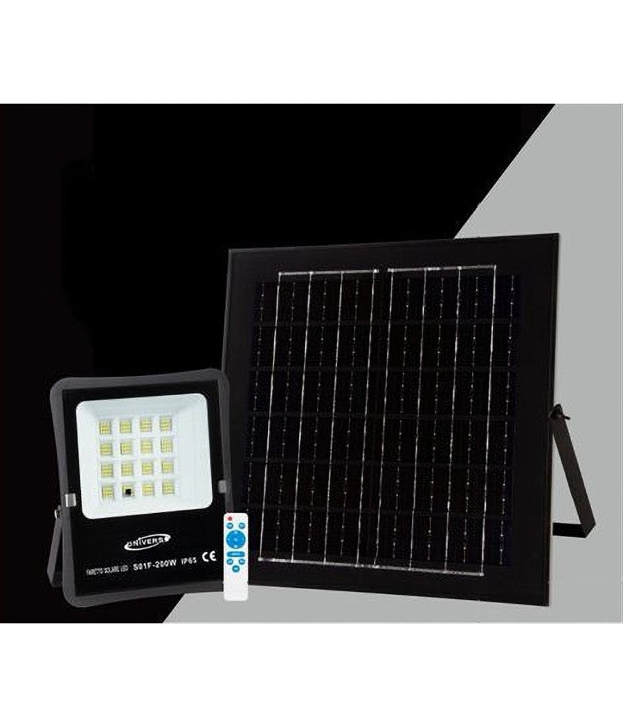 Faretto Faro Led Solare 200w Telecomando Ip65 Luce Bianca Fredda 6500k S01f-200w         