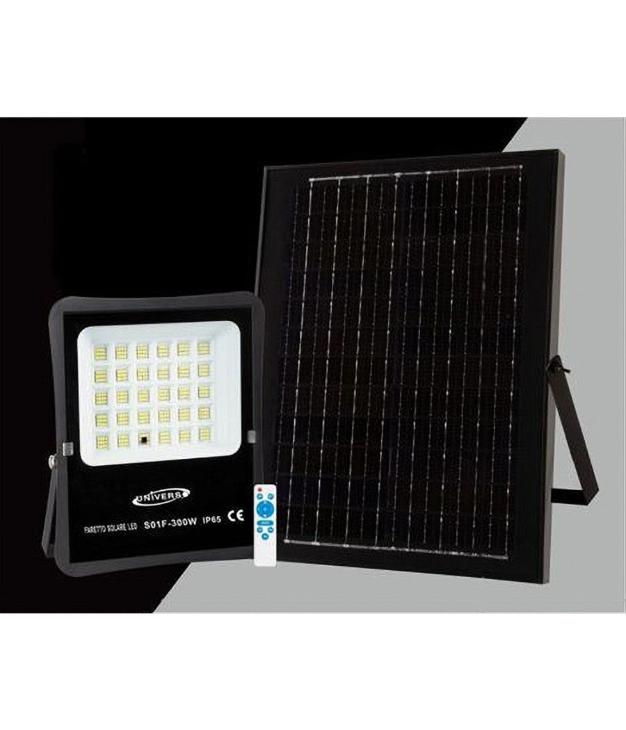 Faretto Faro Led Solare 300w Telecomando Ip65 Luce Bianca Fredda 6500k S01f-300w         