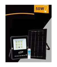 Faretto Faro Led Solare 50 W Telecomando Ip65 Luce Bianca Fredda 6500k S01f-50w         
