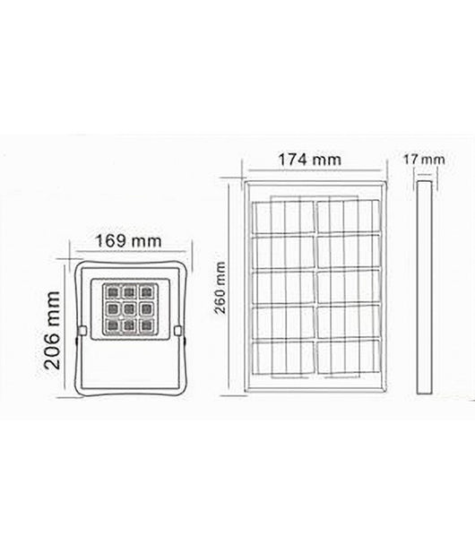 Faretto Faro Led Solare 50 W Telecomando Ip65 Luce Bianca Fredda 6500k S01f-50w         