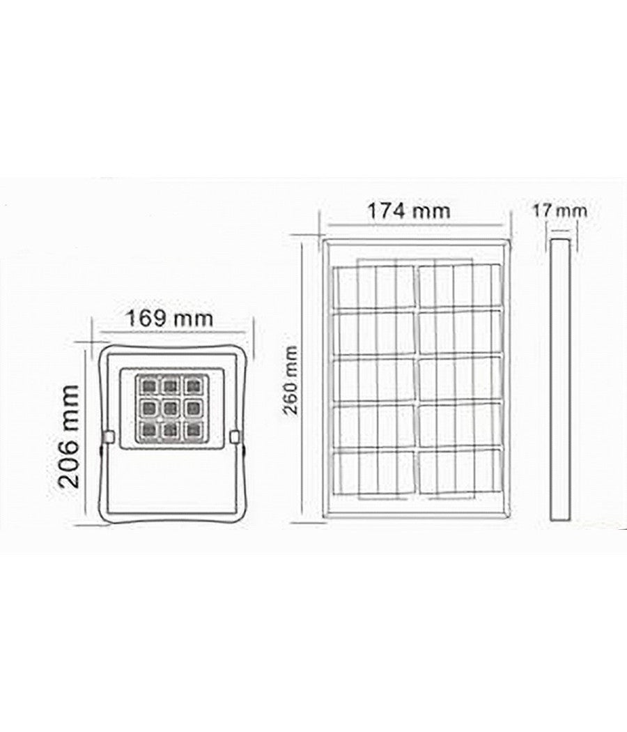 Faretto Faro Led Solare 50 W Telecomando Ip65 Luce Bianca Fredda 6500k S01f-50w         