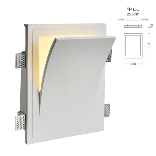 *STOCK* Portafaretto In Gesso Ceramico ad incasso 250x310x95mm 40W GU10 IP20