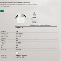 Faretto incasso alluminio gea led glam gfa903c led ip20 bianco spot moderno