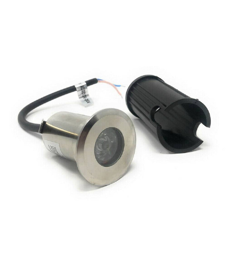 Faretto Incasso Segnapasso 12v 1 Watt Luce 6500k 3000k 4000k Verde Blu Ip68 Es41         