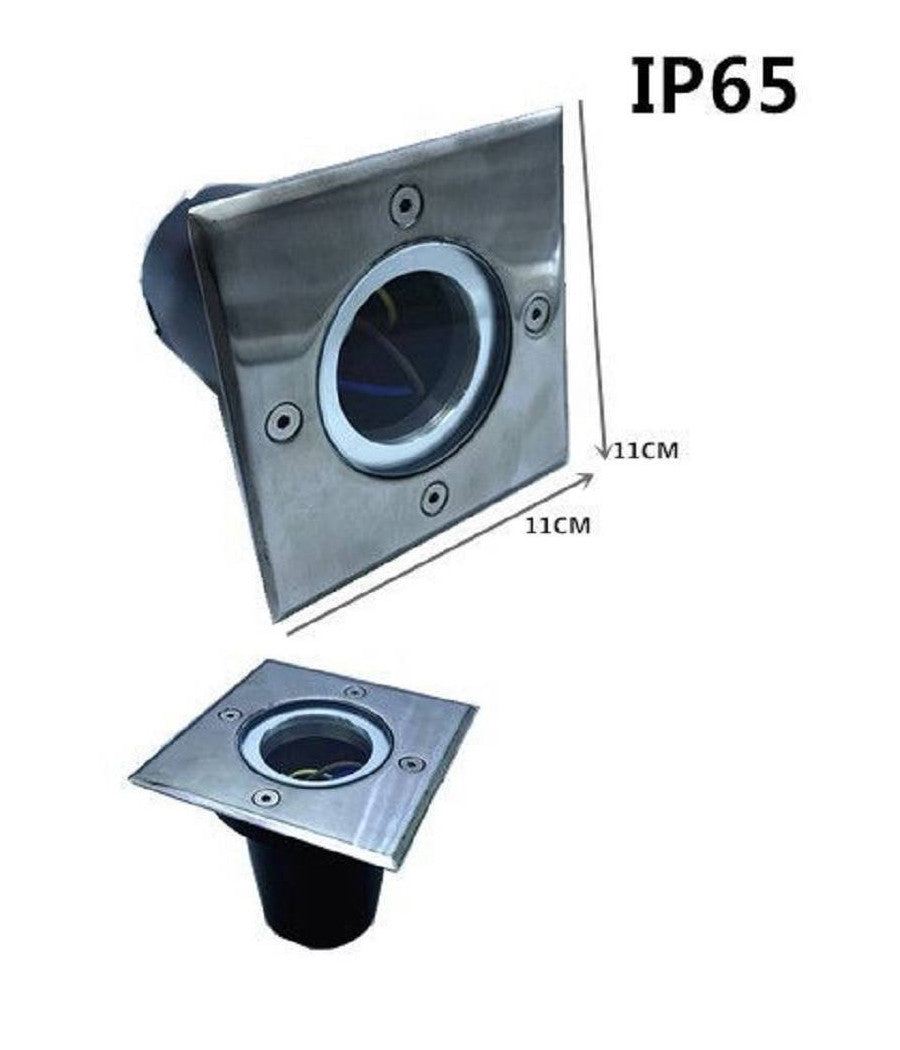 Faretto Incasso Segnapasso Quadrato Luce Gu10 Calpestabile Esterno Giardino Es13         