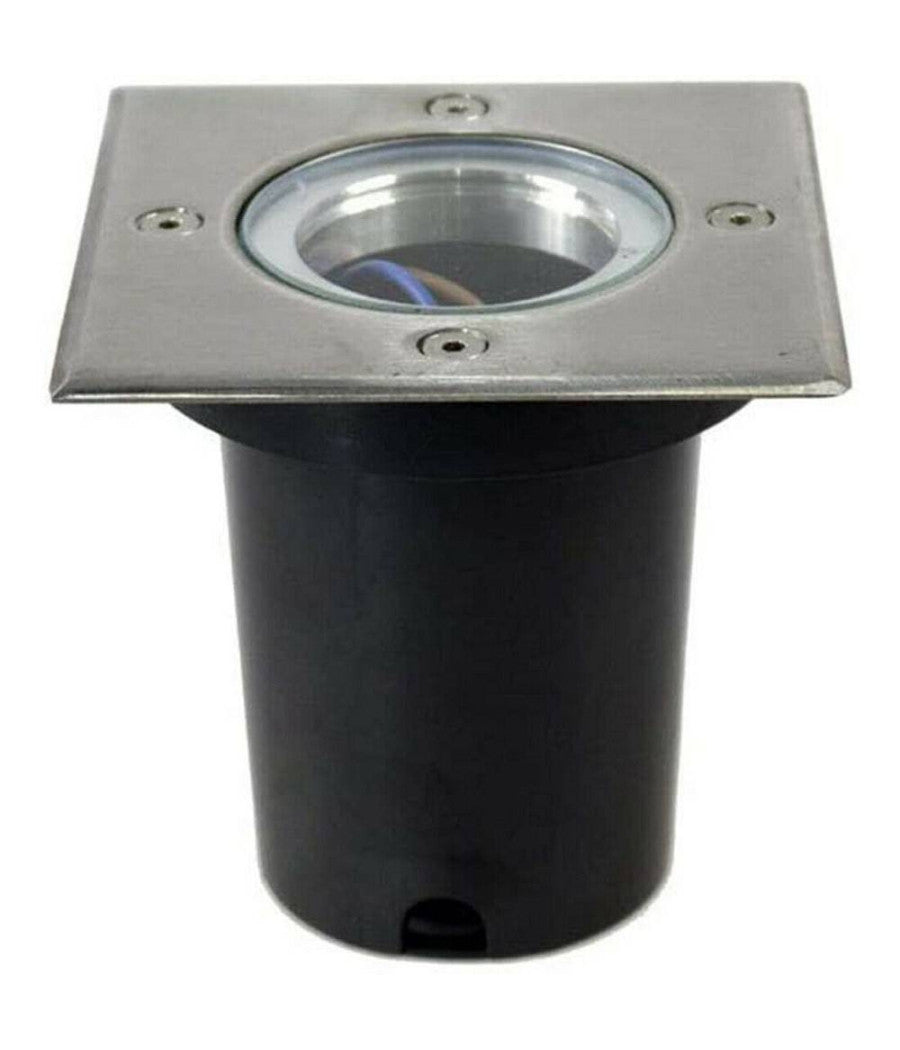Faretto Incasso Segnapasso Quadrato Luce Gu10 Calpestabile Esterno Giardino Es13         