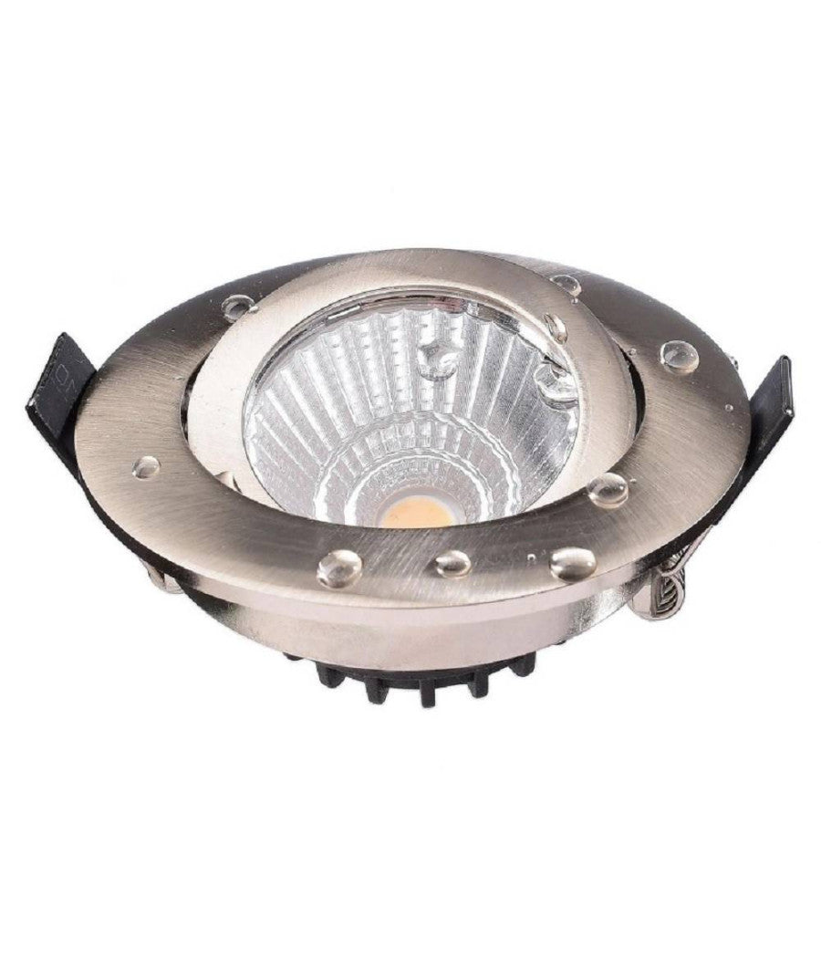 Faretto Incasso Tondo Slim Luce Box Doccia Led 8w Orientabile Dimmerabile Nichel         