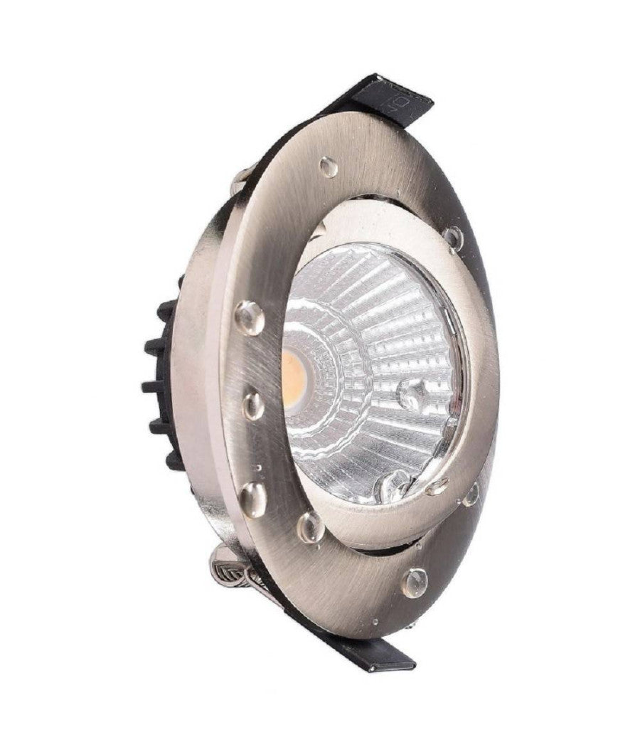 Faretto Incasso Tondo Slim Luce Box Doccia Led 8w Orientabile Dimmerabile Nichel  -bianco Naturale      -