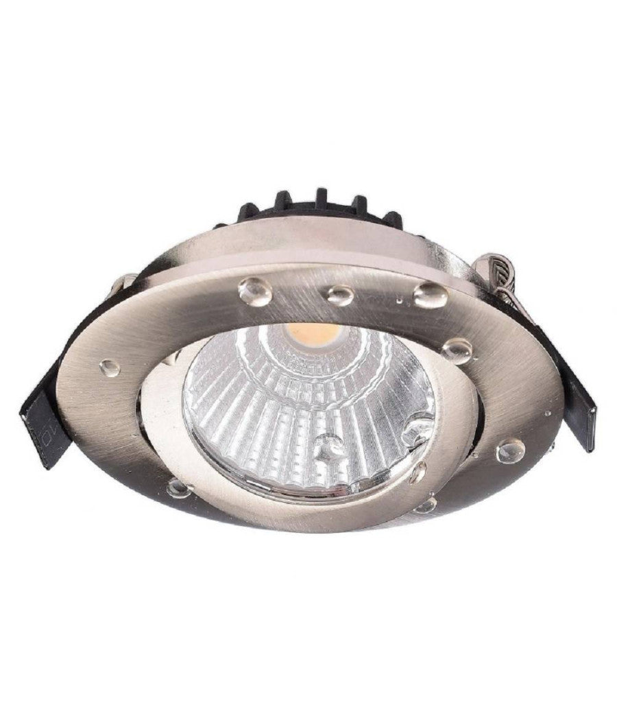 Faretto Incasso Tondo Slim Luce Box Doccia Led 8w Orientabile Dimmerabile Nichel         